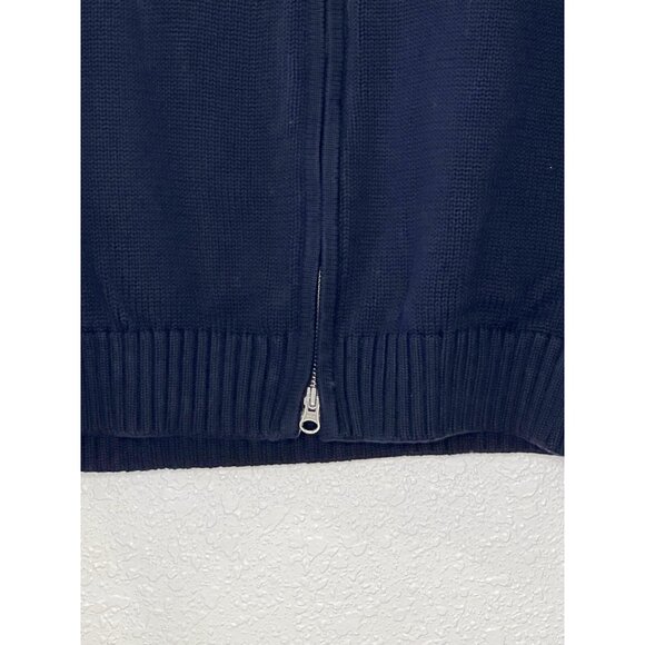 Men’s J.Crew Full Zip Sweater Sz XL Navy Blue 81686 100% Cotton Zips Up Or Down - Picture 3 of 9